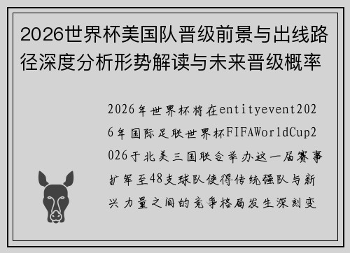 2026世界杯美国队晋级前景与出线路径深度分析形势解读与未来晋级概率展望 2026世界杯美国队晋级前景与出线路径深度分析形势解读与未来晋级概率展望